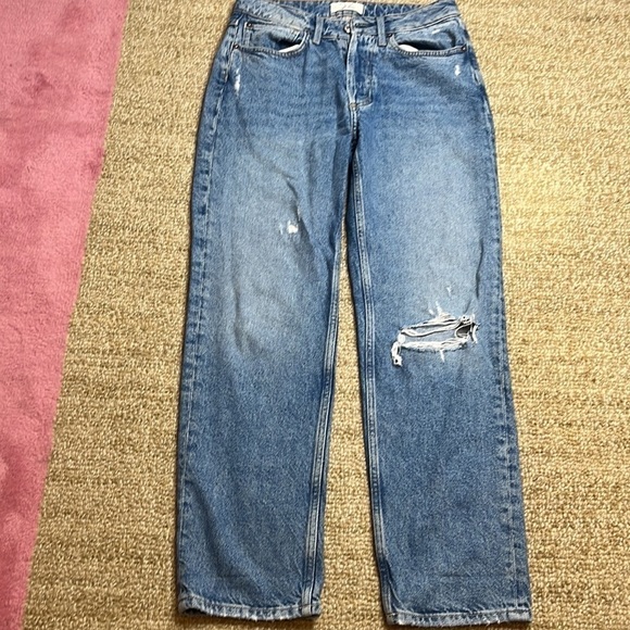 We The Free People Fast Times High Rise Distressed Button Fly Mom Jean - Picture 3 of 9